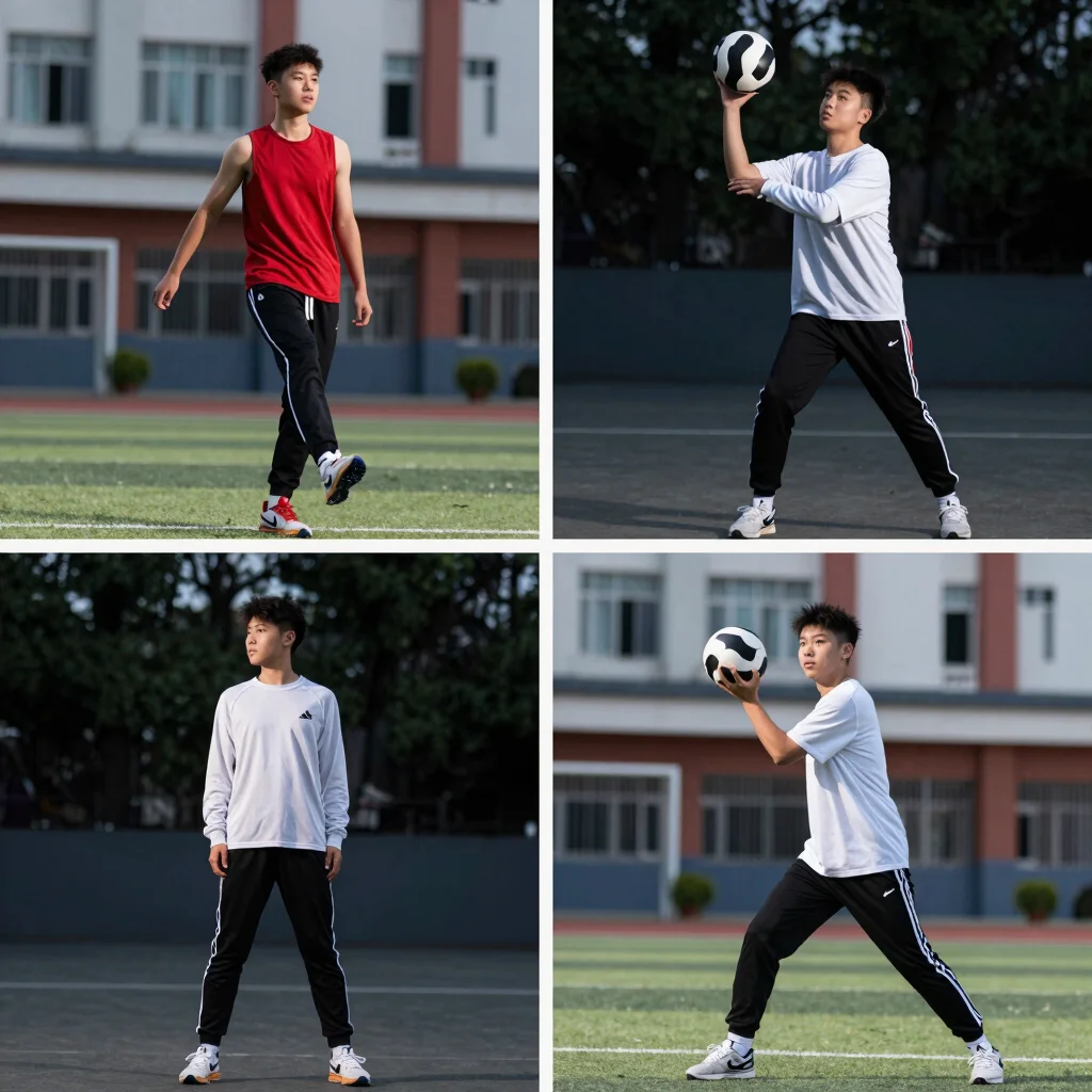 High school athlete portrait session in casual wear, environmenta